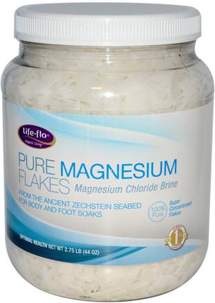 Pure Magnesium Flakes, Magnesium Chloride Brine, 2.75 lb (44 oz) by Life Flo Health-Hälsa, Anti Smärta, Mineraler, Magnesiumklorid