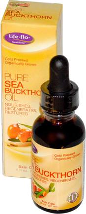 Pure Sea Buckthorn Oil, 1 fl oz (30 ml) by Life Flo Health-Hälsa, Kvinnor, Hud, Bad, Skönhet, Havtorns Skönhet