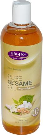 Pure Sesame Oil, Skin Care, 16 fl oz (473 ml) by Life Flo Health-Hälsa, Hud, Massageolja