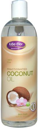 Skin Care, Fractionated Coconut Oil, 16 fl oz (473 ml) by Life Flo Health-Bad, Skönhet, Kokosnötolja