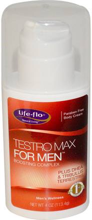 Testro Max for Men, Boosting Complex, 4 oz (113.4 g) by Life Flo Health-Hälsa, Män, Testosterongel Och Krämer, Tillskott, Dhea