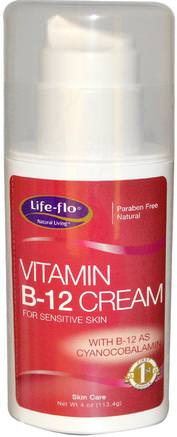 Vitamin B-12 Cream, 4 oz (113.4 g) by Life Flo Health-Skönhet, Ansiktsvård, Krämer Lotioner, Serum, Hälsa, Hud