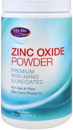 Zinc Oxide Powder, Premium Non-Nano & Uncoated, 16 oz (454 g) by Life Flo Health-Hälsa, Hud