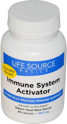 Immune System Activator, 500 mg, 60 Capsules by Life Source Basics (WGP Beta Glucan)-Kosttillskott, Beta Glukan, Kall Influensa Och Virus, Immunsystem