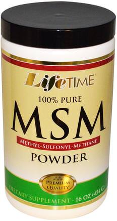 MSM Powder, 16 oz (454 g) by Life Time-Kosttillskott, Mineraler, Artrit