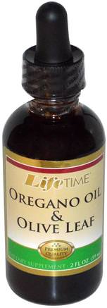Oregano Oil & Olive Leaf, 2 fl oz (59 ml) by Life Time-Hälsa, Kall Influensa Och Viral, Olivblad, Kall Och Influensa