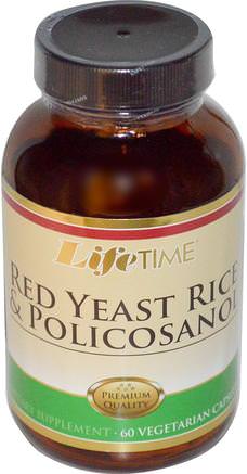 Red Yeast Rice & Policosanol, 60 Veggie Caps by Life Time-Kosttillskott, Rött Jästris, Polikosanol
