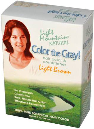 Color the Gray!, Natural Hair Color & Conditioner, Light Brown, 7 oz (197 g) by Light Mountain-Sverige