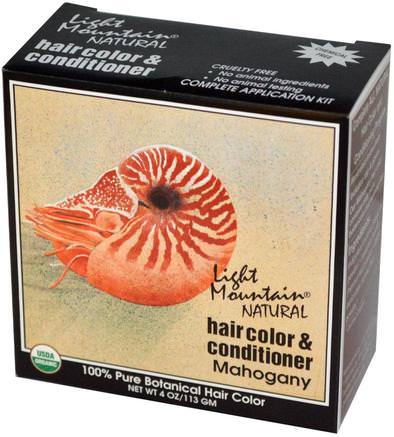 Natural Hair Color and Conditioner, Mahogany, 4 oz (113 g) by Light Mountain-Sverige