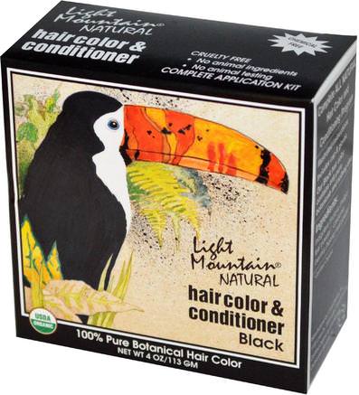 Natural Hair Color & Conditioner, Black, 4 oz (113 g) by Light Mountain-Sverige