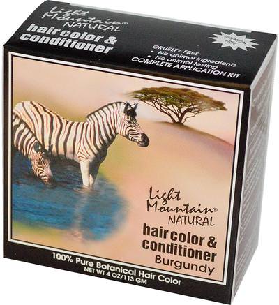 Natural Hair Color & Conditioner, Burgundy, 4 oz (113 g) by Light Mountain-Sverige