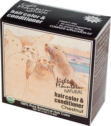 Natural Hair Color & Conditioner, Chestnut, 4 oz (113 g) by Light Mountain-Sverige