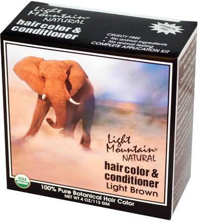 Natural Hair Color & Conditioner, Light Brown, 4 oz (113 g) by Light Mountain-Sverige
