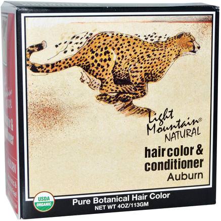 Organic Natural Hair Color & Conditioner, Auburn, 4 oz (113 g) by Light Mountain-Bad, Skönhet, Hår, Hårbotten, Hårfärg
