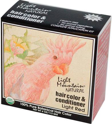 Organic Natural Hair Color & Conditioner, Light Red, 4 oz (113g) by Light Mountain-Sverige
