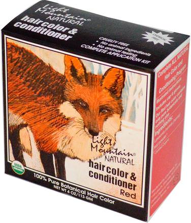 Organic Natural Hair Color & Conditioner, Red, 4 oz (113 g) by Light Mountain-Sverige