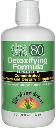 Aloe Vera 80, Detoxifying Formula, 32 fl oz (.95 l) by Lily of the Desert-Kosttillskott, Aloe Vera, Aloe Vera Flytande, Hälsa