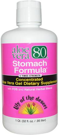 Aloe Vera 80, Stomach Formula, 32 fl oz (.95 L) by Lily of the Desert-Kosttillskott, Aloe Vera, Aloe Vera Flytande