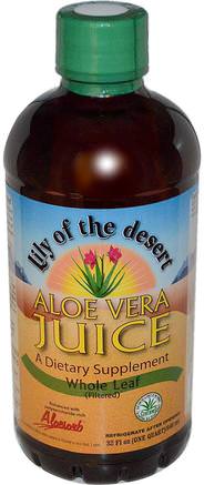 Aloe Vera Juice, 32 fl oz (946 ml) by Lily of the Desert-Mat, Kaffe Te Och Drycker, Fruktjuicer