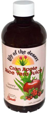 Cran Apple Aloe Vera Juice, 32 fl oz (946 ml) by Lily of the Desert-Kosttillskott, Aloe Vera, Aloe Vera Flytande, Mat, Kaffe Te Och Drycker, Fruktjuicer