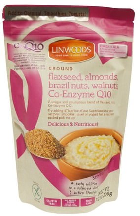 Ground Flaxseed, Almonds, Brazil Nuts, Walnuts, Co-Enzyme Q10, 7.1 oz (200 g) by Linwoods-Kosttillskott, Linfrö, Linpulver