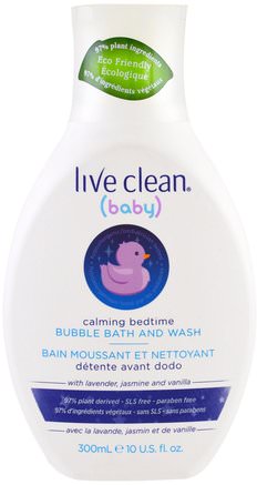 Baby, Calming Bedtime, Bubble Bath & Wash, 10 fl oz (300 ml) by Live Clean-Bad, Skönhet, Bubbelbad