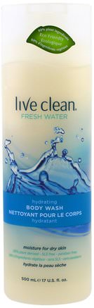 Hydrating Body Wash, Fresh Water, 17 fl oz (500 ml) by Live Clean-Bad, Skönhet, Duschgel