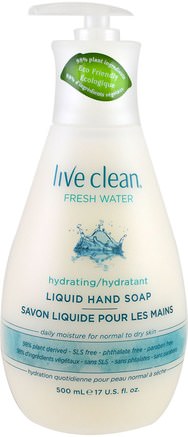 Hydrating Liquid Hand Soap, Fresh Water, 17 fl oz (500 ml) by Live Clean-Bad, Skönhet, Tvål