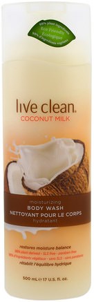 Moisturizing Body Wash, Coconut Milk, 17 fl oz (500 ml) by Live Clean-Bad, Skönhet, Duschgel