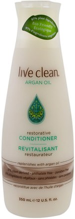 Restorative Conditioner, Argan Oil, 12 fl oz (350 ml) by Live Clean-Bad, Skönhet, Hår, Hårbotten
