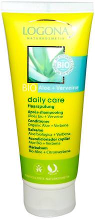 Daily Care, Conditioner, Organic Aloe + Verbena, 3.4 fl oz (100 ml) by Logona Naturkosmetik-Bad, Skönhet, Hår, Hårbotten, Schampo, Balsam, Balsam