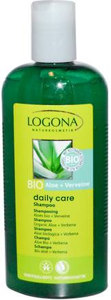 Daily Care, Shampoo, Organic Aloe + Verbena, 8.5 fl oz (250 ml) by Logona Naturkosmetik-Bad, Skönhet, Hår, Hårbotten, Schampo, Balsam