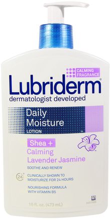 Daily Moisture Lotion, Shea + Calming Lavender Jasmine, 16 fl oz (473 ml) by Lubriderm-Bad, Skönhet, Body Lotion