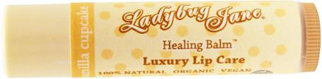 LadyBug Jane, Healing Lip Balm, Vanilla Cupcake, 0.14 oz (4 g) by LuxeBeauty-Bad, Skönhet, Läppvård, Läppbalsam