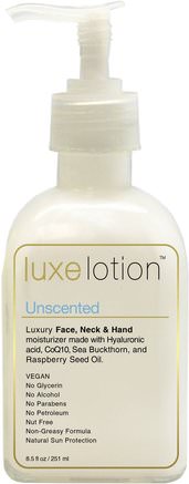 Luxe Lotion, Luxury Face, Body, & Hand Moisturizer, Unscented, 8.5 fl oz (251 ml) by LuxeBeauty-Skönhet, Ansiktsvård, Spf Ansiktsvård