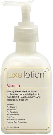 Luxe Lotion, Luxury Face, Neck, & Hand Moisturizer, Vanilla, 8.5 fl oz (251 ml) by LuxeBeauty-Skönhet, Ansiktsvård, Spf Ansiktsvård