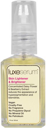 Luxe Serum, Skin Lightener & Brightener, 1 fl oz (30 ml) by LuxeBeauty-Skönhet, Ansiktsvård, Krämer Lotioner, Serum, Hudtyp Hyperpigmentering Solskadad Hud