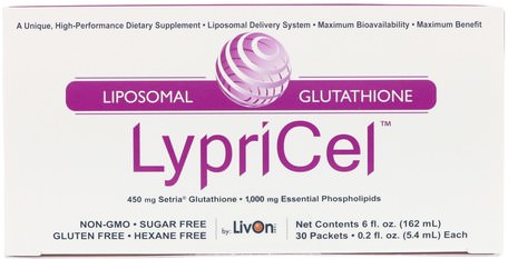 Liposomal Glutathione GSH, 30 Packets, 0.2 fl oz (5.4 ml) Each by LypriCel-Kosttillskott, L Glutation
