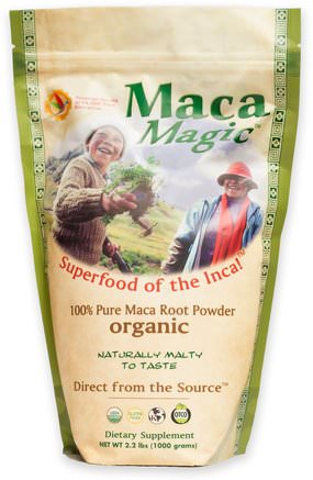 Organic 100% Pure Maca Root Powder, 2.2 lbs (1000 g) by Maca Magic-Kosttillskott, Adaptogen