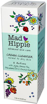 Cream Cleanser, 6 Actives, 4.0 fl oz (118 ml) by Mad Hippie Skin Care Products-Skönhet, Ansiktsvård, Hudtyp Normal Till Torr Hud, Vitamin C