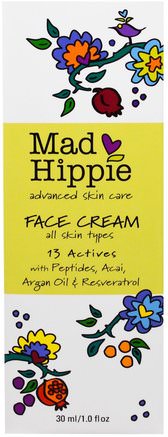 Face Cream, 13 Actives, 1.02 fl oz (30 ml) by Mad Hippie Skin Care Products-Skönhet, Ansiktsvård, Hud, Bad, Argan Ansikts Krämer