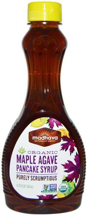 Organic Maple Agave Pancake Syrup, 11.75 fl oz (347 ml) by Madhava Natural Sweeteners-Mat, Sötningsmedel
