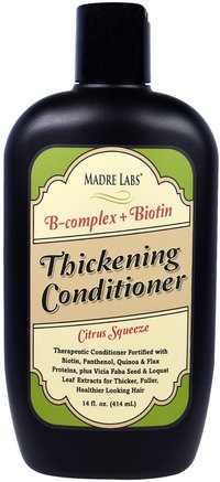 Thickening B-Complex + Biotin Conditioner, No Sulfates, Citrus Squeeze, 14 fl oz (414 ml) by Madre Labs-Bad, Skönhet, Hår, Hårbotten, Madre Labs Hårvård, Schampo, Balsam