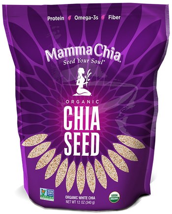 Organic White Chia Seed, 12 oz (340 g) by Mamma Chia-Kosttillskott, Efa Omega 3 6 9 (Epa Dha), Chia Frön