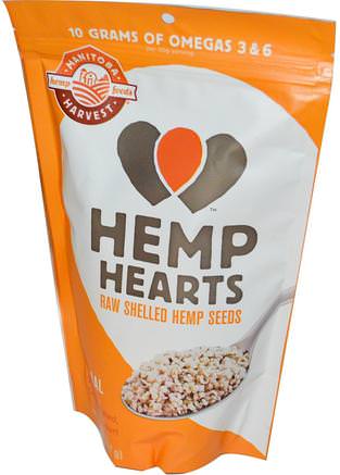 Hemp Hearts, Raw Shelled Hemp Seeds, 8 oz (227 g) by Manitoba Harvest-Kosttillskott, Efa Omega 3 6 9 (Epa Dha), Hampprodukter, Skalad Hampfrö