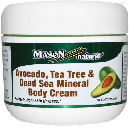 Avocado, Tea Tree & Dead Sea Mineral Body Cream, 2 oz (57 g) by Mason Naturals-Skönhet, Ansiktsvård, Krämer Lotioner, Serum, Bad, Kroppslotion