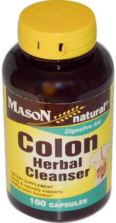 Colon Herbal Cleanser, 100 Capsules by Mason Naturals-Hälsa, Detox, Kolon Rensa
