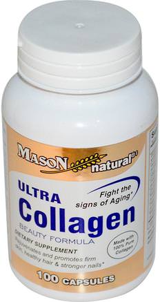 Ultra Collagen Beauty Formula, 100 Capsules by Mason Naturals-Hälsa, Ben, Osteoporos, Kollagen, Kvinnor, Hud