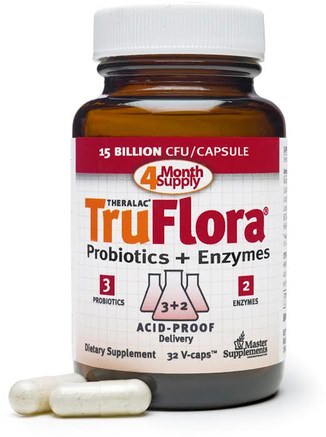 TruFlora, Probiotics + Enzymes, 32 Vcaps by Master Supplements-Iskylda Produkter, Kosttillskott, Probiotika