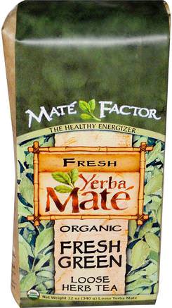 Organic Yerba Mate, Fresh Green, Loose Herb Tea, 12 oz (340 g) by Mate Factor-Mat, Örtte, Yerba Mate